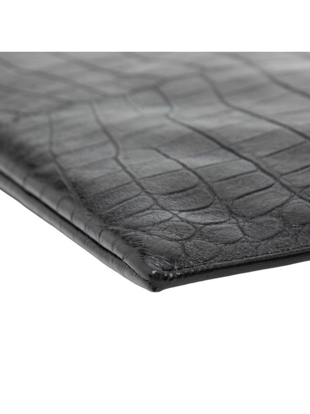 Saint Laurent Croco Embossed Clutch Black Leather - Picture 5 of 9